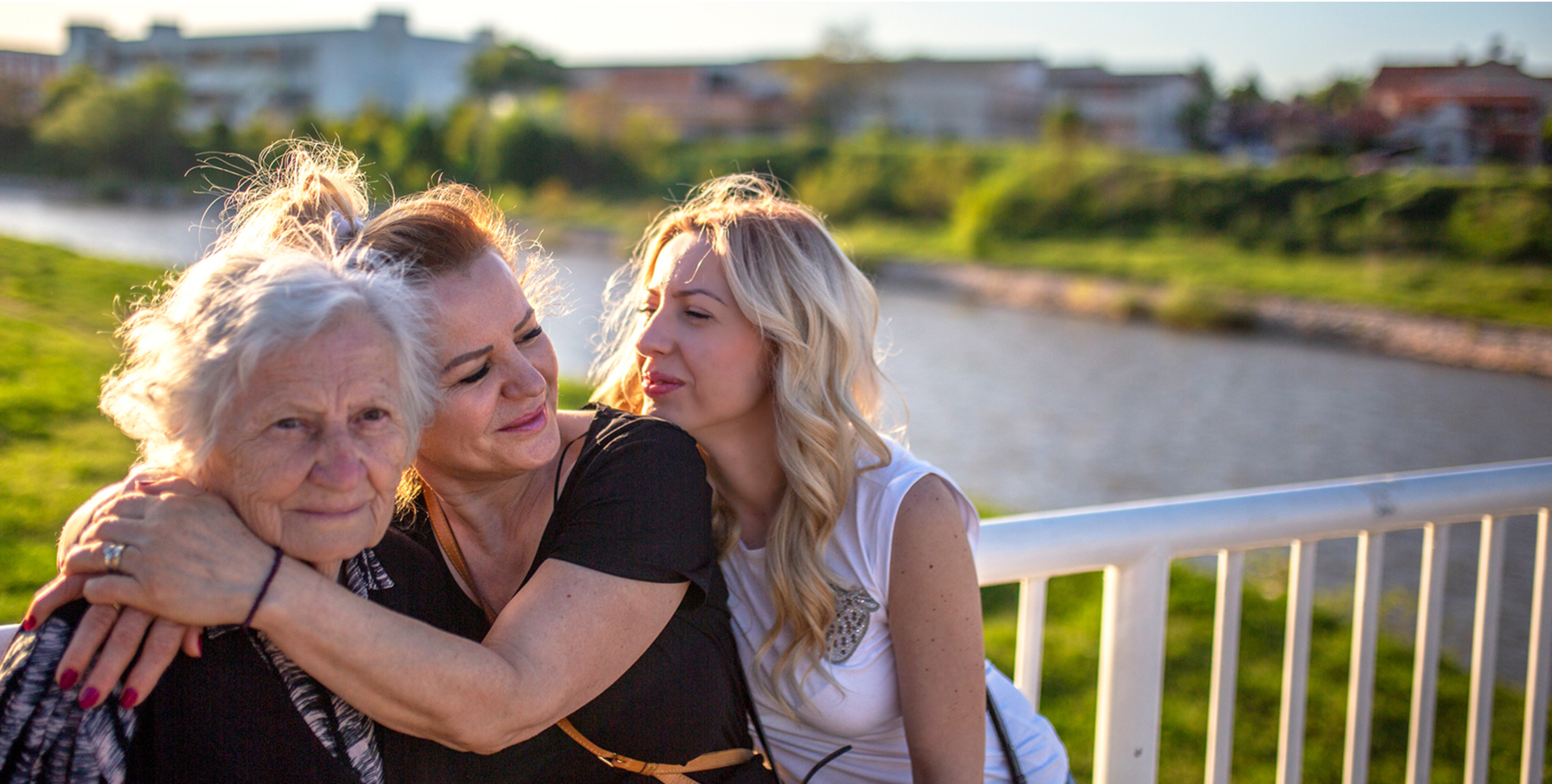 Three generations of a family sharing a moment together